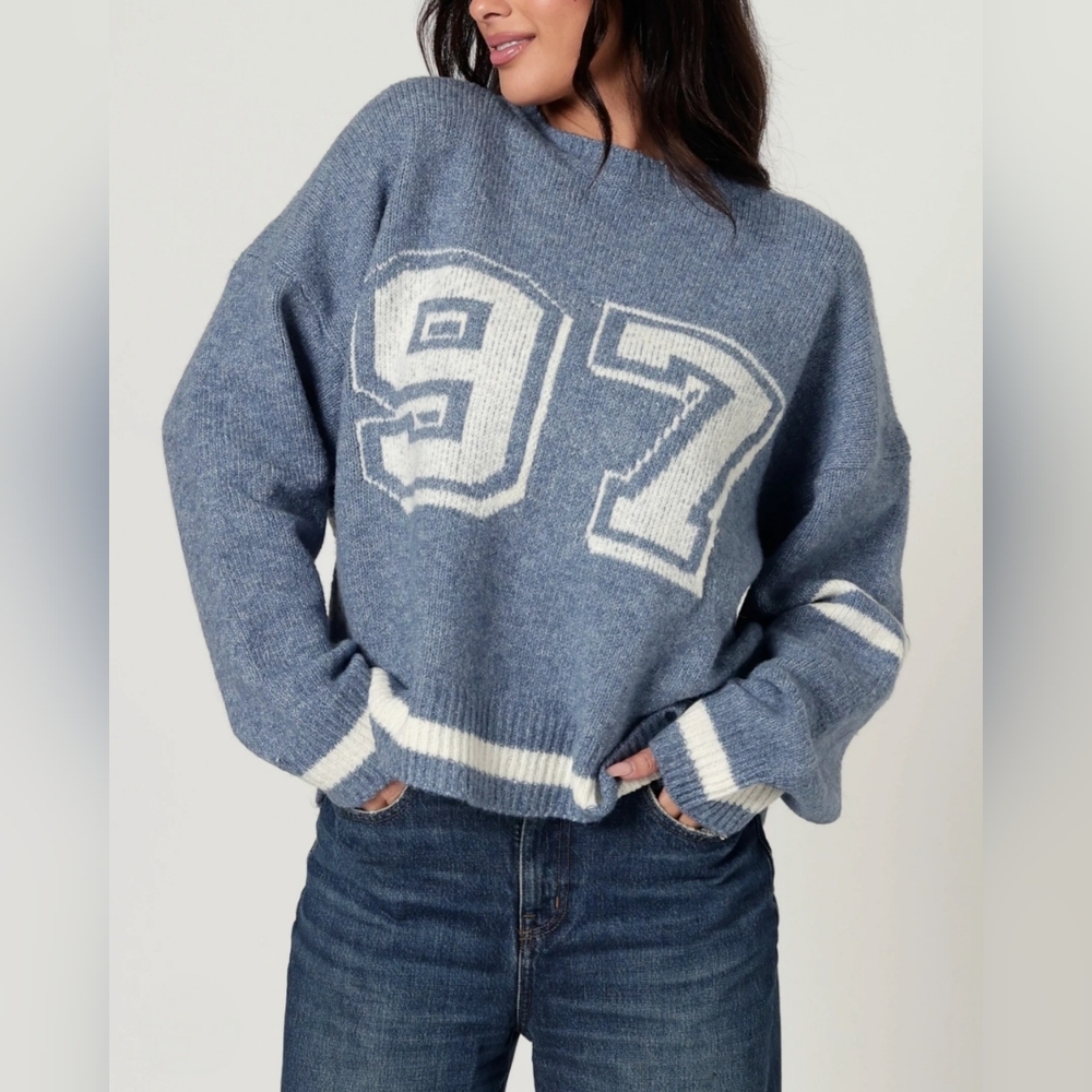 VINTAGE 97 RAGLAN SWEATER IN ANTIQUE BLUE